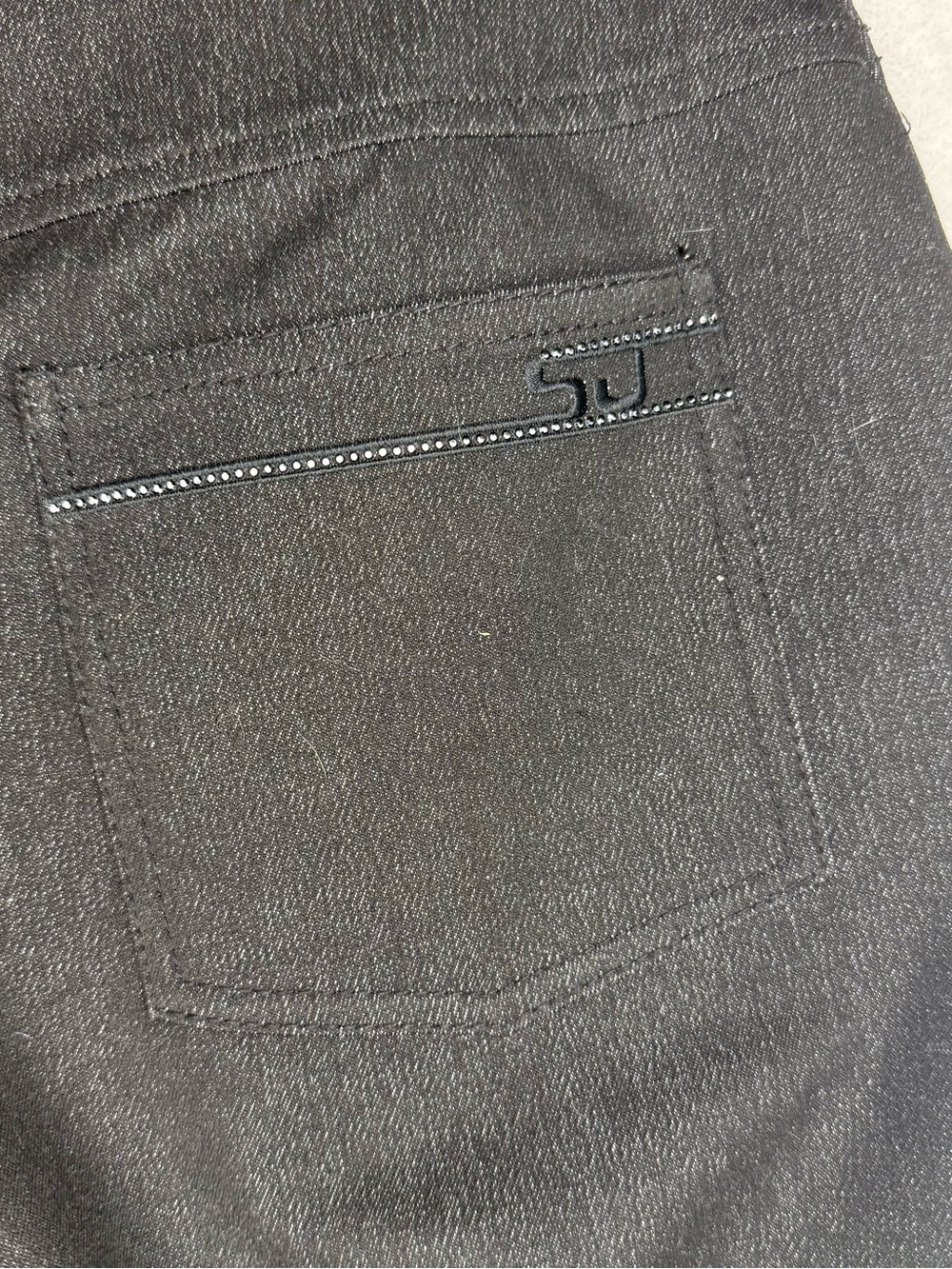St. John Sport FA 05 5-Pocket Stretch Pants Jeans Waist Sz 6 Heather Black